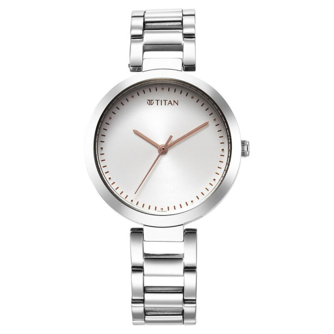 Titan 2480sm02 silver outlet metal analog watch price