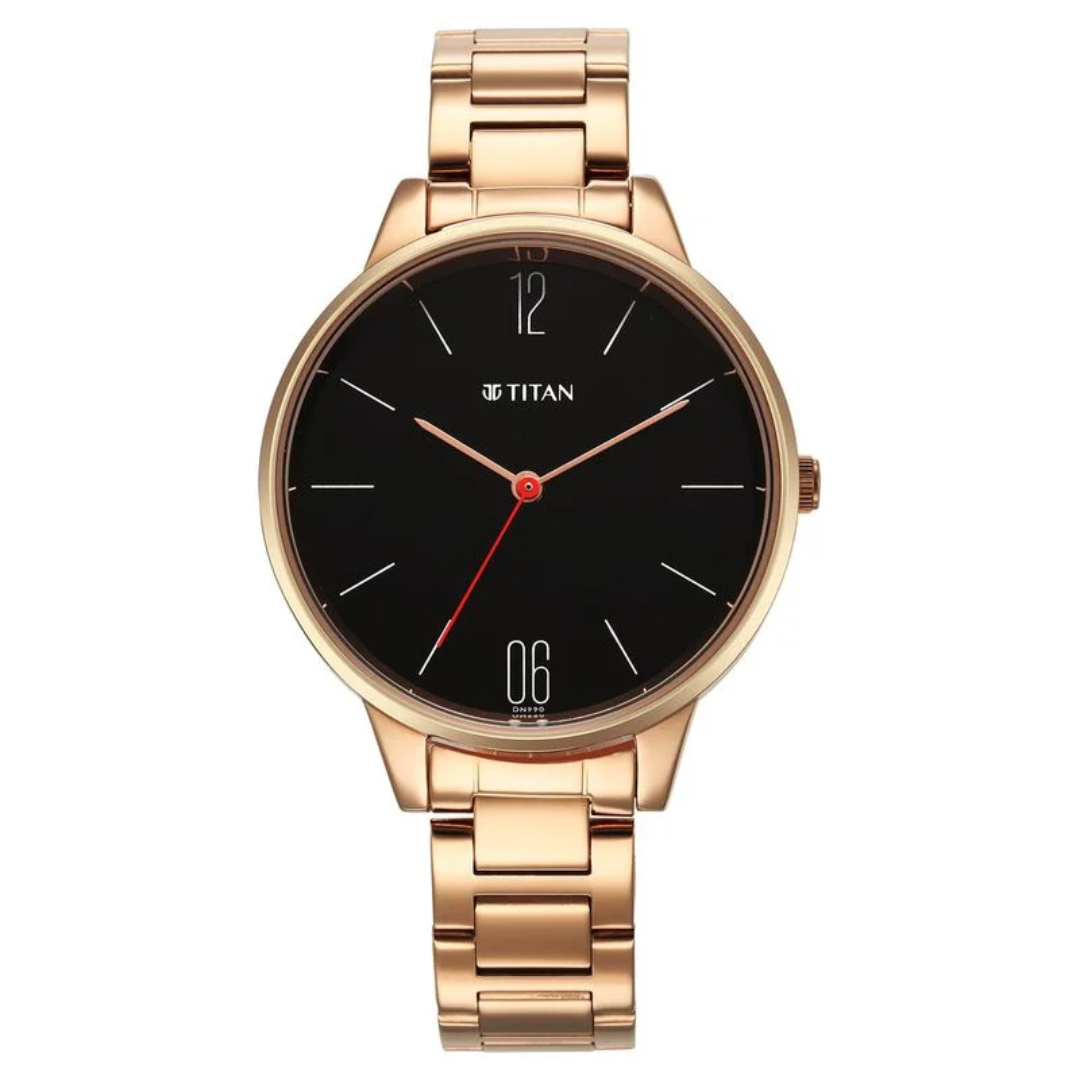 Titan Quartz Analog Black Dial Watch for Women 2648WM05 Krishna