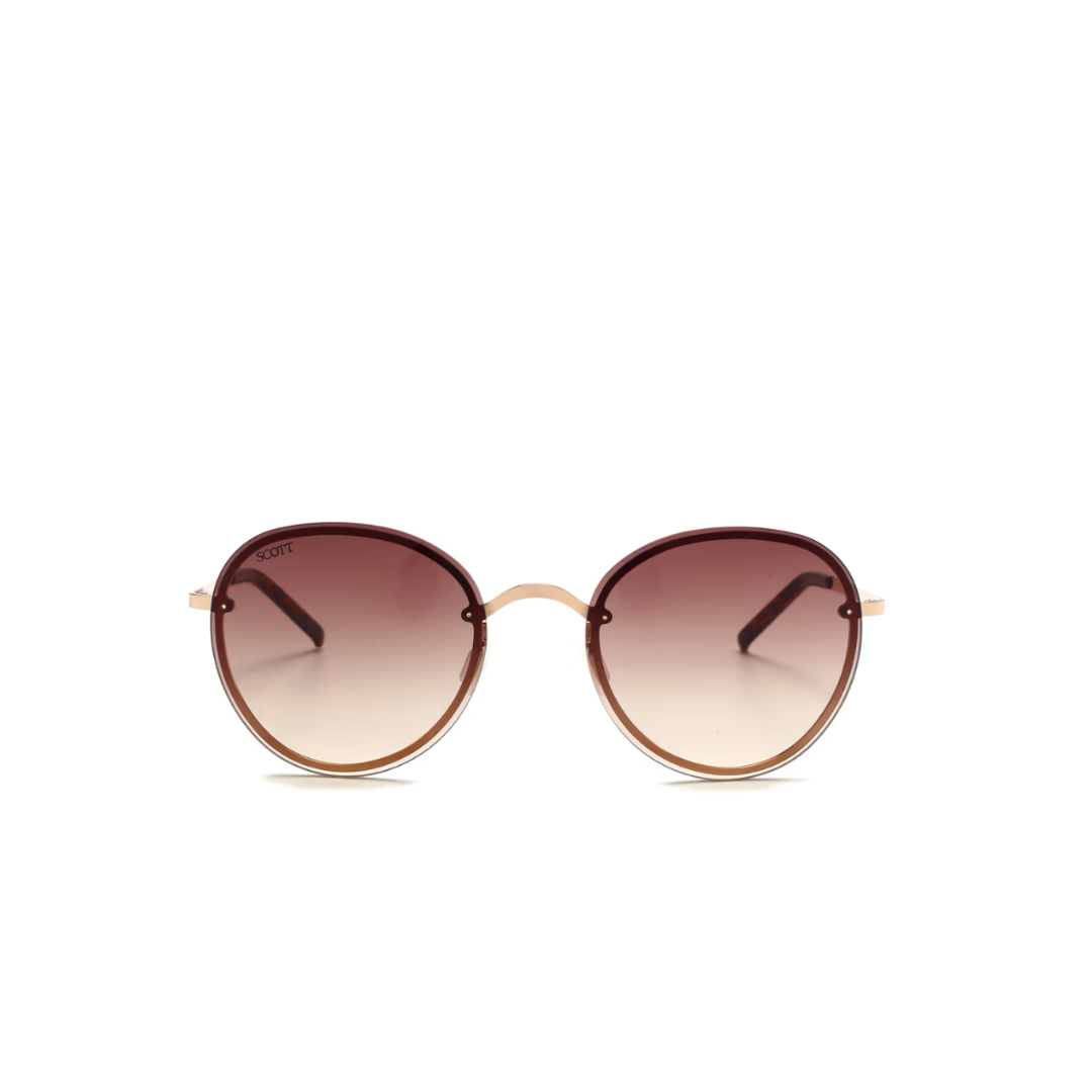 Gold frame brown top round lens sunglasses