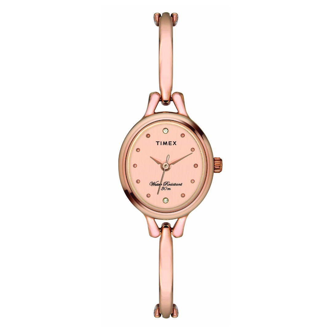 TIMEX CLASSICS WOMEN S ROSE GOLD DIAL OVAL CASE 3 HANDS FUNCTION