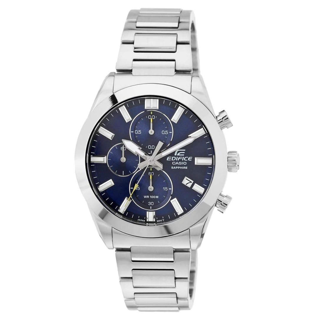 Casio edifice blue dial best sale men's watch