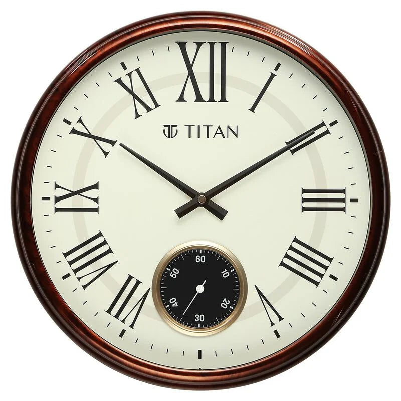 Titan Classic Sub Second Wall Clock 35cm x 35cm Small W0091PA01 KRISHNA WATCH COMPANY