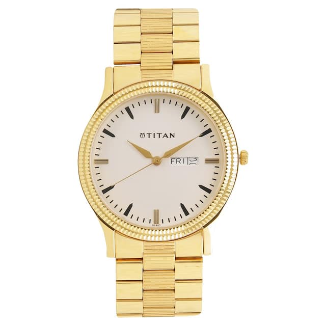 Titan watch for man on sale golden