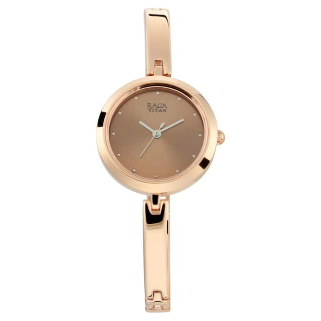 Rose gold watch sales titan raga