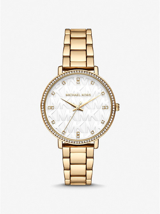 Pyper Gold-Tone Embossed Logo Watch MK4666 – Krishna Watch