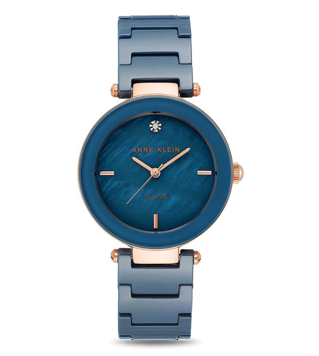 Anne klein Women Ceramic Round Blue Watches AK1018BLRG Krishna Watch