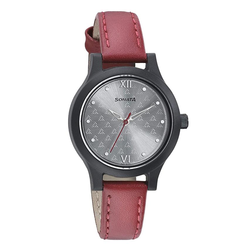 Sonata leather watches hot sale for ladies