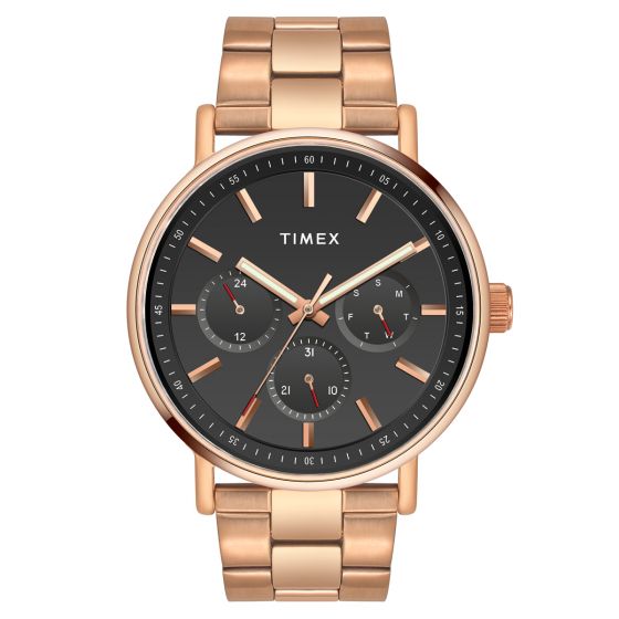 Timex black discount and gold watch