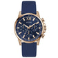 GUESS Mens Blue Rose Gold Tone Analog Watch GW0913G1