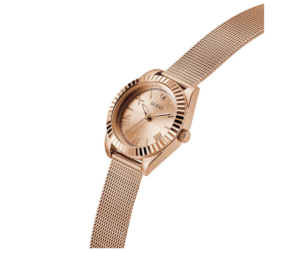 GUESS Ladies Rose Gold Tone Analog Watch GW0842L3