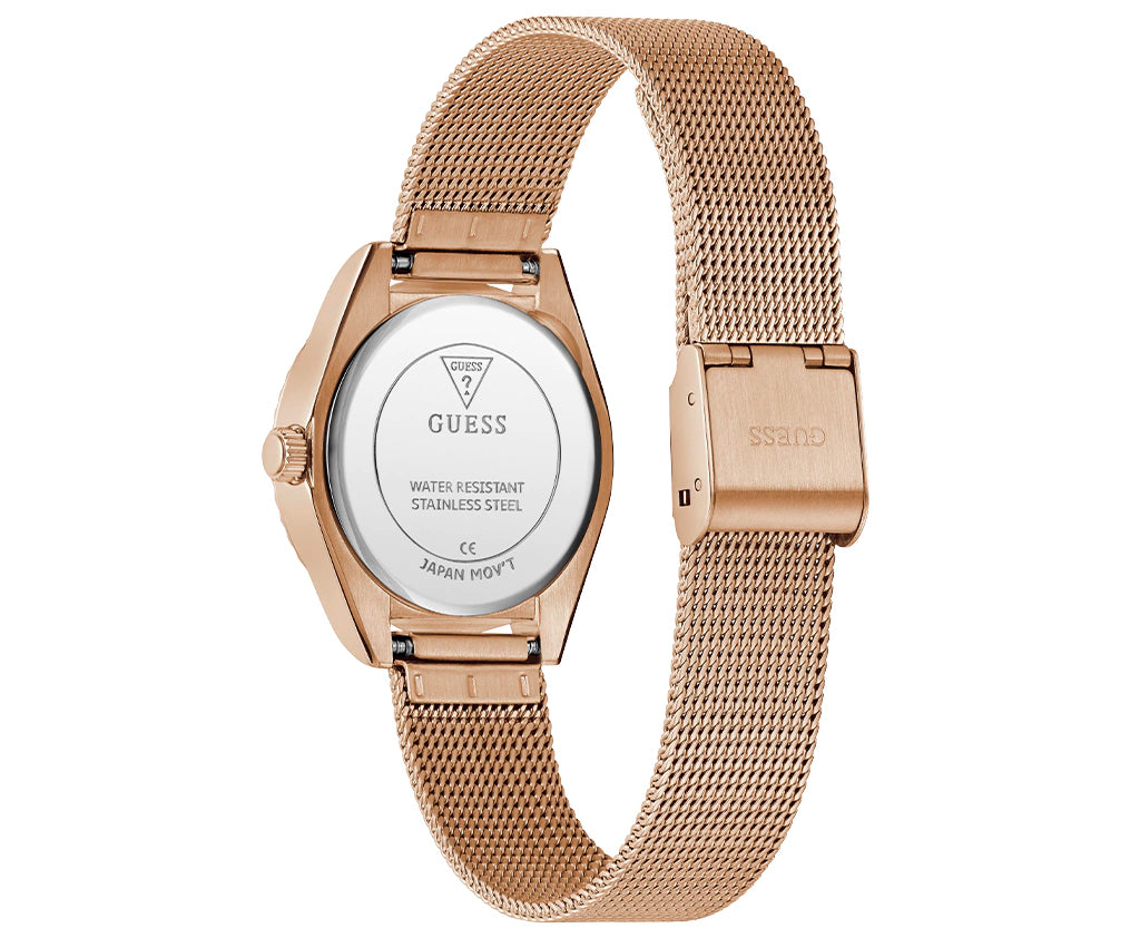 GUESS Ladies Rose Gold Tone Analog Watch GW0842L3