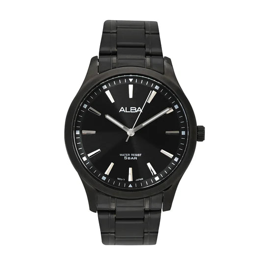 ALBA Metallic Black Strap Watch ARX005X1