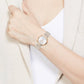 CALVIN KLEIN Twisted Bezel Women Quartz White Dial Analog Stainless Steel Watch 25100070