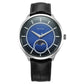 Titan Stellar Quartz Analog Sun Moon Phase Blue Dial Leather Strap Watch For Men 10028sl01