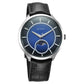 Titan Stellar Quartz Analog Sun Moon Phase Blue Dial Leather Strap Watch For Men 10028sl01