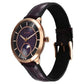 Titan Stellar Quartz Analog Sun Moon Phase Purple Dial Leather Strap Watch For Men 10028wl01