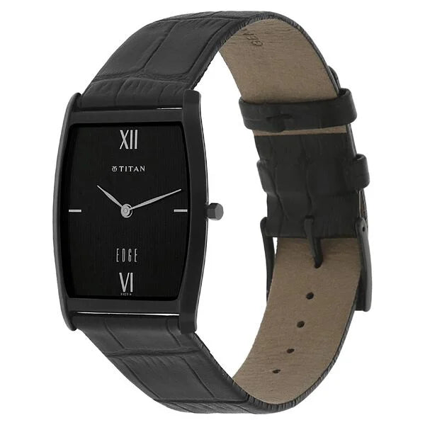 Titan Quartz Analog Black Dial Leather Strap Watch for Men ns1044nl01 / 1044nl01