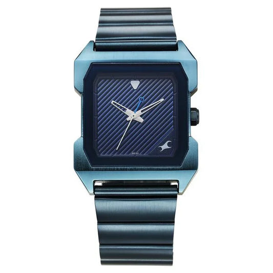 Fastrack Pulse Quartz Analog Blue Dial With Blue Stainless steel Strap Watch for Guys 1474qm01