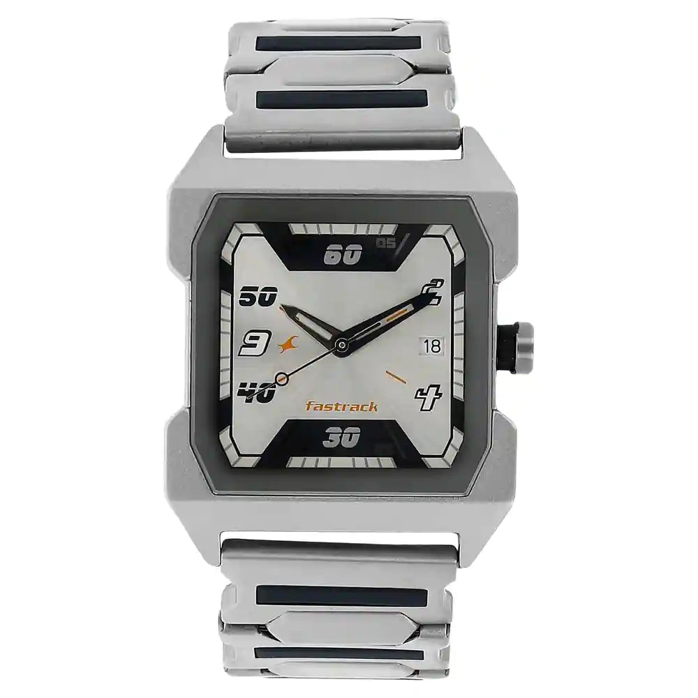 SILVER DIAL SILVER STAINLESS STEEL STRAP WATCH 1474sm01