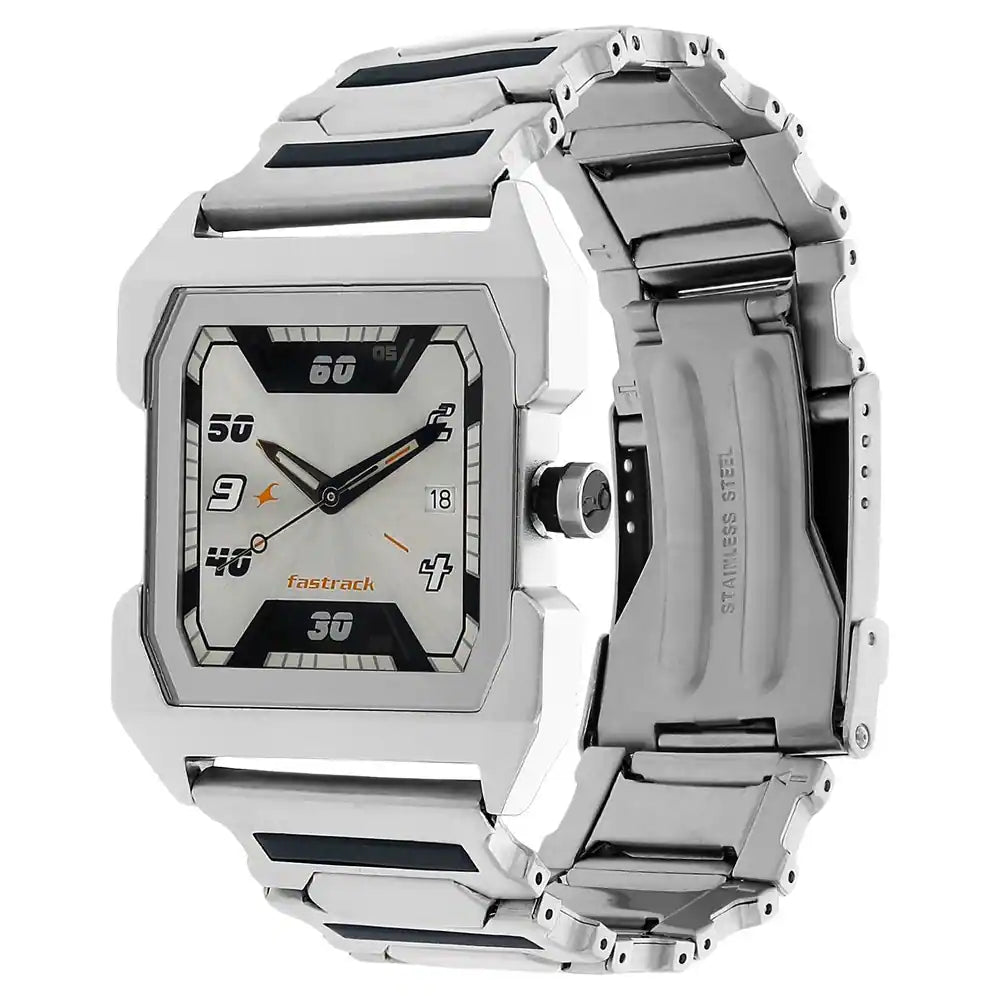 SILVER DIAL SILVER STAINLESS STEEL STRAP WATCH 1474sm01