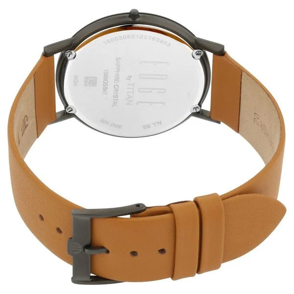 Titan Edge Beige Dial Analog Leather Strap watch for Men ns1595ql01 / 1595ql01