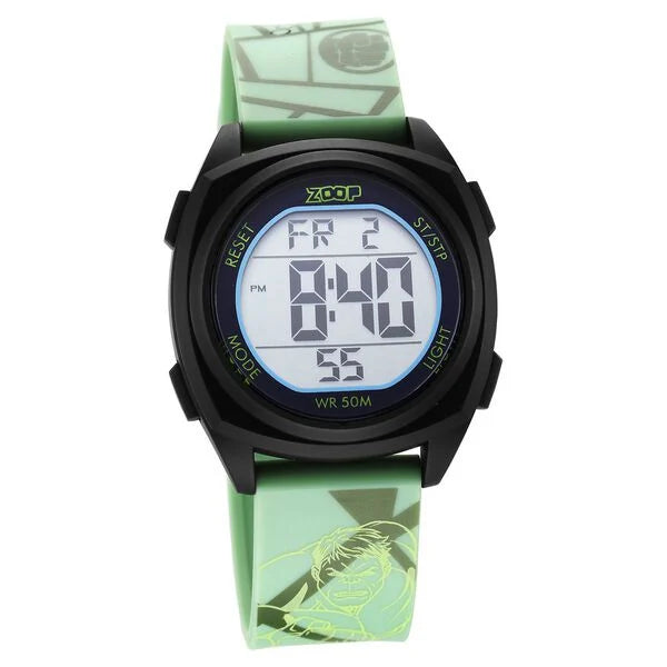 Zoop Marvel Digital Dial Polyurethane Strap with Hulk Character Watch for Kids ns16025pp03