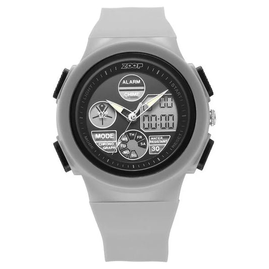 Zoop By Titan AnaDigi Quartz Digital Black Dial With Grey Plastic Strap Watch For Kids -16040PP01