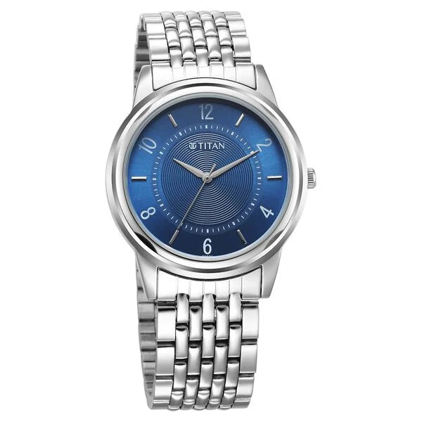 Titan Karishma Zing Quartz Analog Blue Dial Stainless Steel Strap Watch for Men 1638sm02