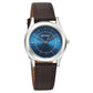 Titan Karishma Zing Quartz Analog Blue Dial Leather Strap Watch for Men 1648SL01