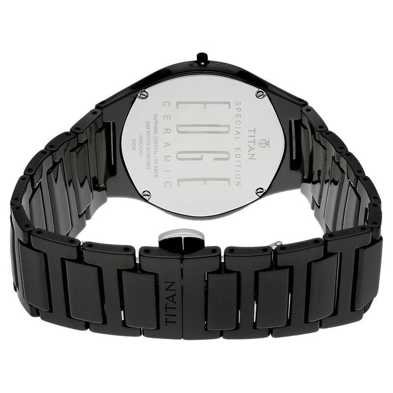 Titan Edge Ceramic Black Dial Analog Ceramic Strap watch for Men 1696NC01 / NS1696NC01