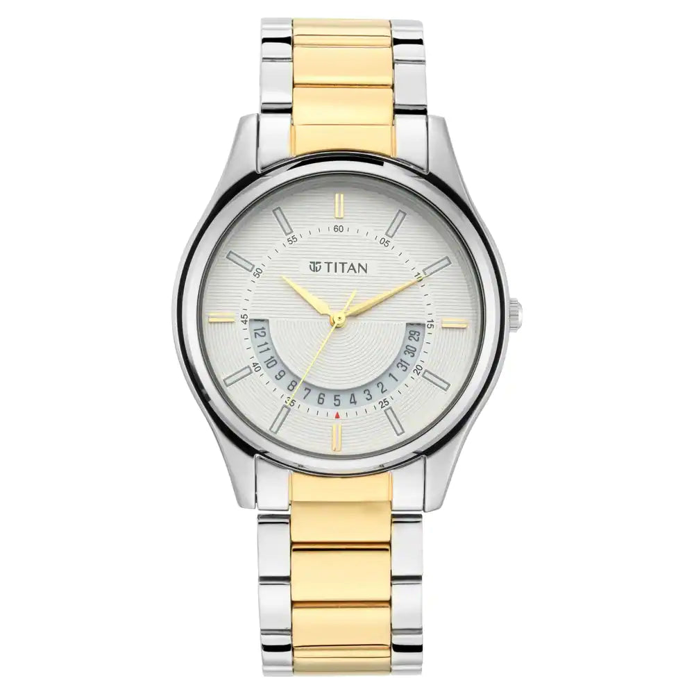 TITAN Lagan - White Dial Metal Strap 1713BM01(DK535)