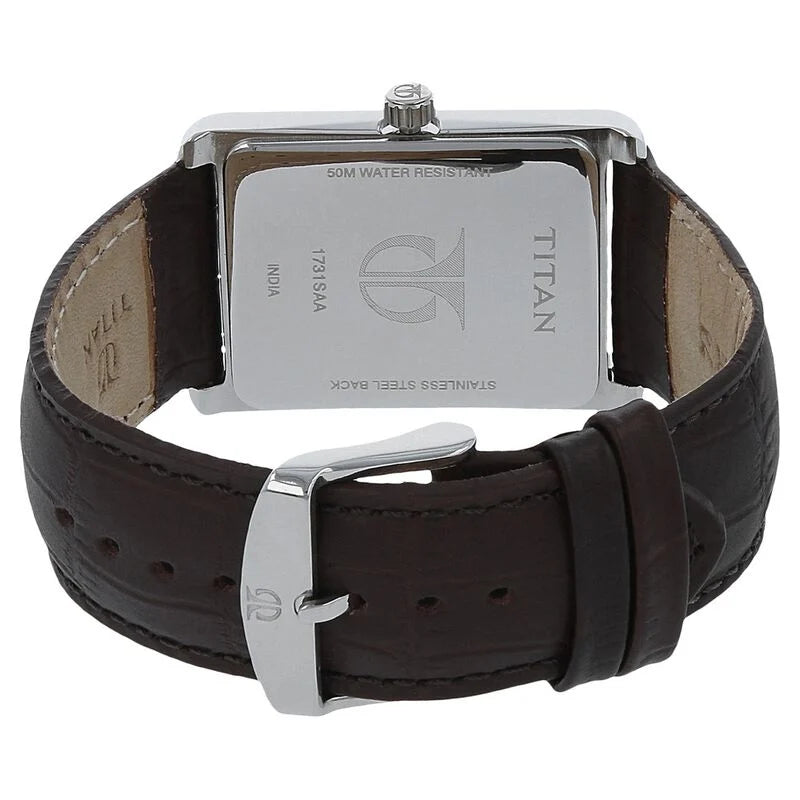 Titan Men's Urban Chic: Modernist Black Dial & Leather Strap Watch NS1731SL01 / 1731SL01