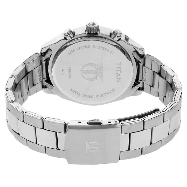 Titan Workwear Quartz Multifunction Silver Dial Stainless Steel Strap Watch for Men ns1733km02 / 1733km02