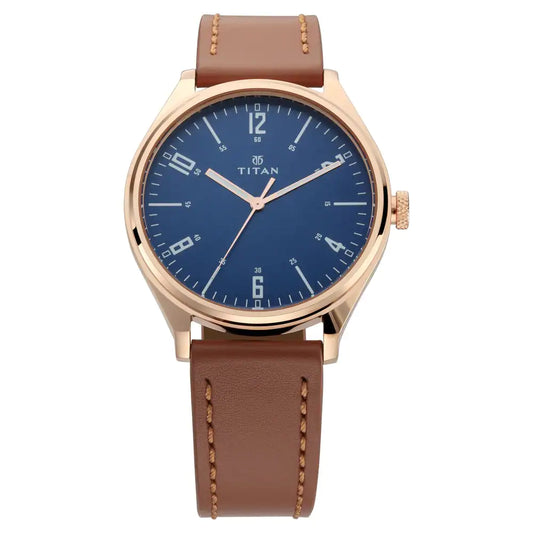 Workwear Watch with Blue Dial & Brown Leather Strap NN1802WL01 (DJ151)