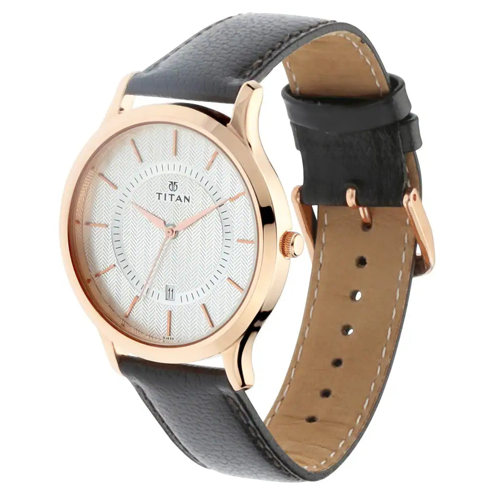 Silver Dial Leather Strap Watch NP1825WL01 (DJ634)