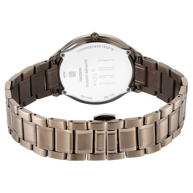 Titan Edge Baseline Grey Dial Analog Stainless Steel Strap watch for Men NS1843QM02 / 1843QM02