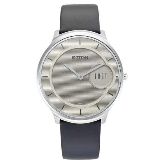 TITAN Edge Baseline Watch with Grey Dial & Blue Leather Strap 1843SL01(DL375)