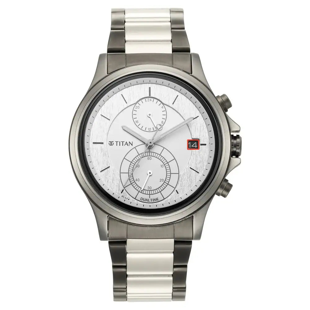 Titan Workwear Silver Dial Silver Stainless Steel Strap Watch 1870KM01