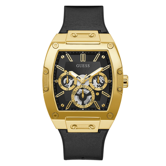 Guess Mens Black Gold Tone Multi-function Watch GW0202G1