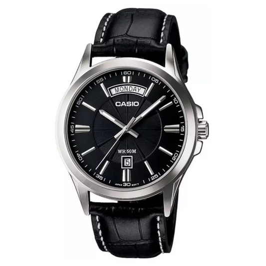 Black Leather - Men's Watch ENTICER MTP-1381L-1AVDF (A844)