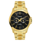 Timex Men Analaog Black Round Brass Dial Watch- TW000X129