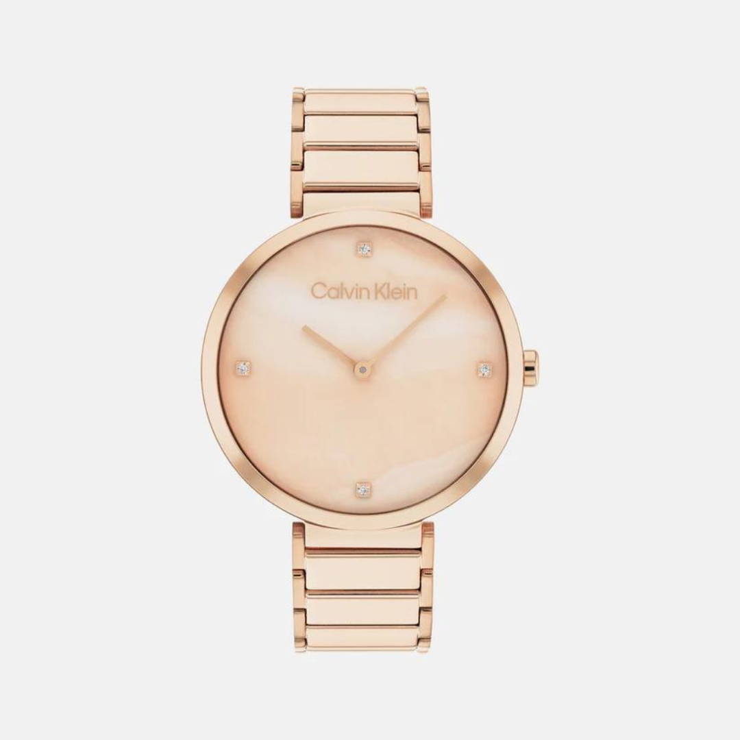 Minimalistic T-Bar Female Rose Gold Analog Stainless Steel Watch 25200429