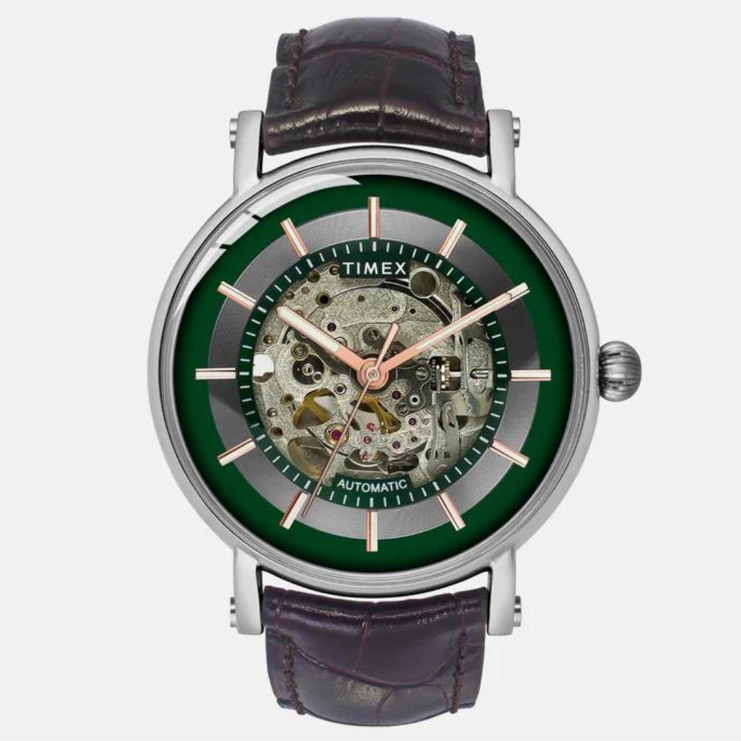 E Class Male Green Analog Leather Watch TWEG16718