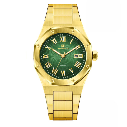 D'SIGNER Green Dial Roman Numeral Analog astrological  Watch For Men