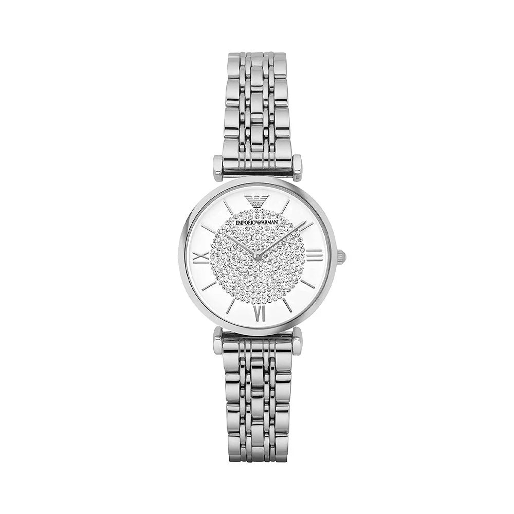 EMPORIO ARMANI ANALOG WHITE DIAL WOMEN'S WATCH-AR1925