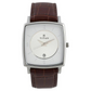 Titan Quartz Analog with Date Silver Dial Leather Strap Watch for Men 9159SL01