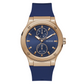 Guess Men's Blue Rose Gold Tone Multi-function Watch GW0491G4