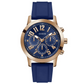 GUESS Gold Parker Navy Blue Silicone Watch GW0708G3