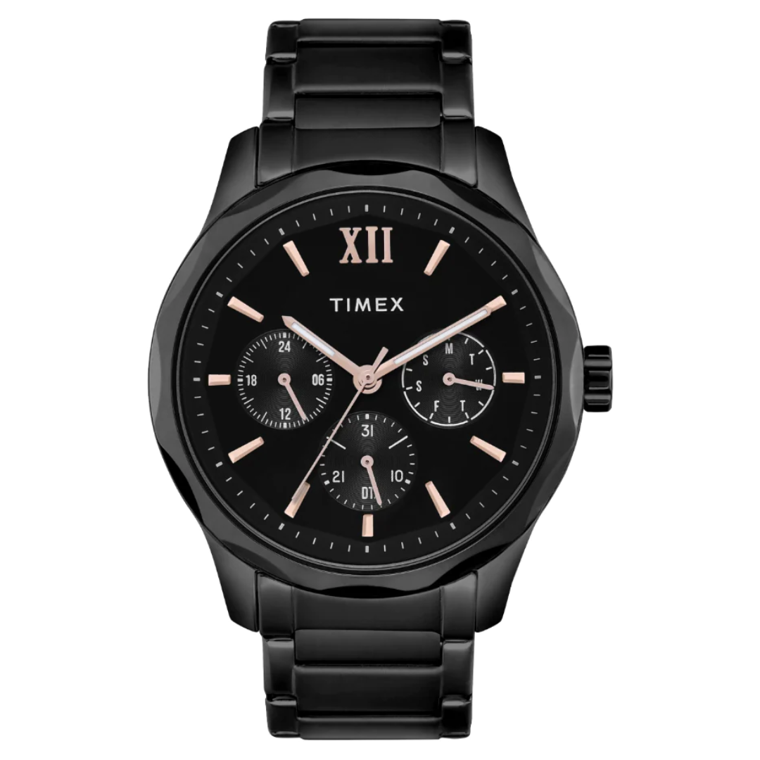 Timex Men Black Round Multifunction Dial Watch- TW0TG7625