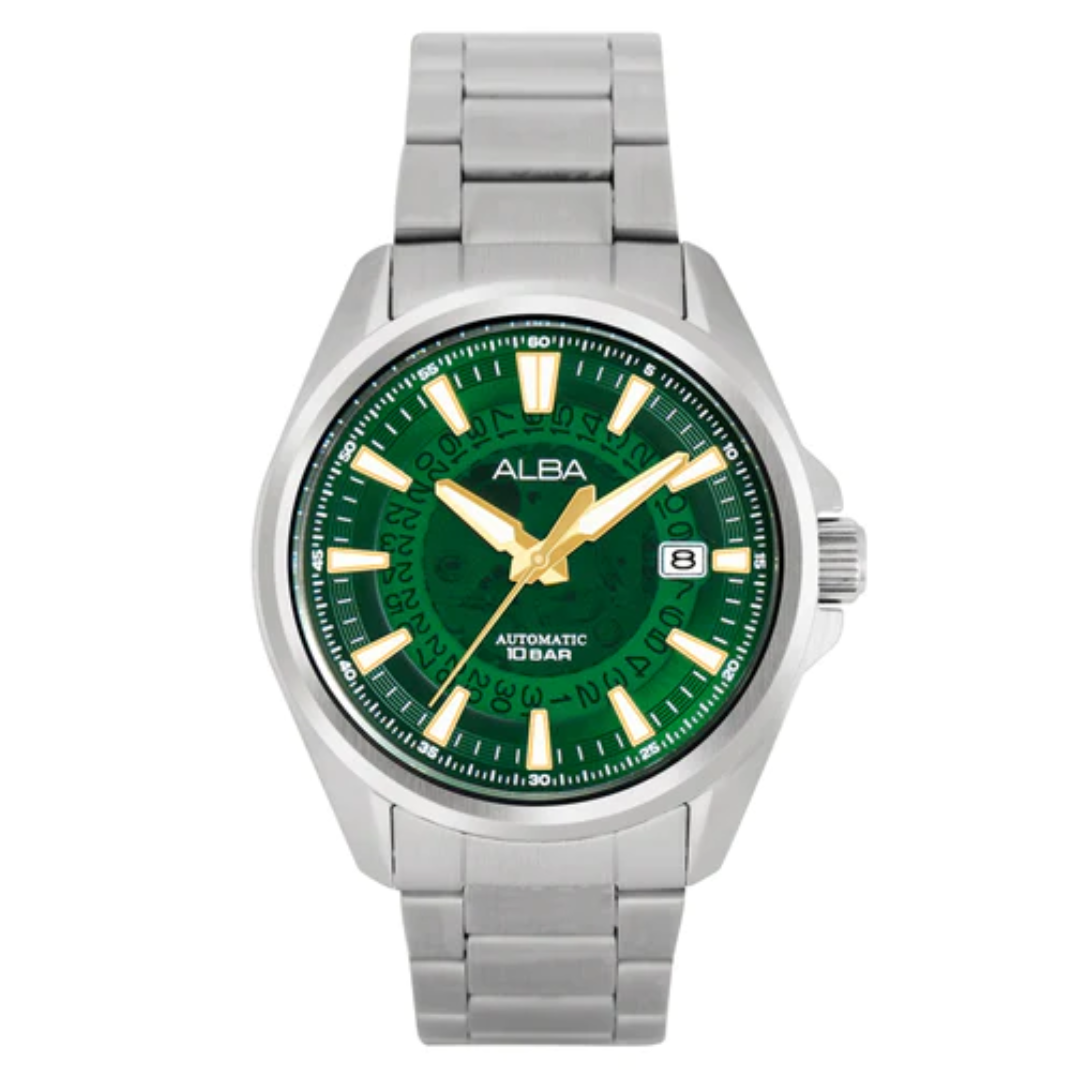 Alba Green Skeleton Dial Watch AU4027X1